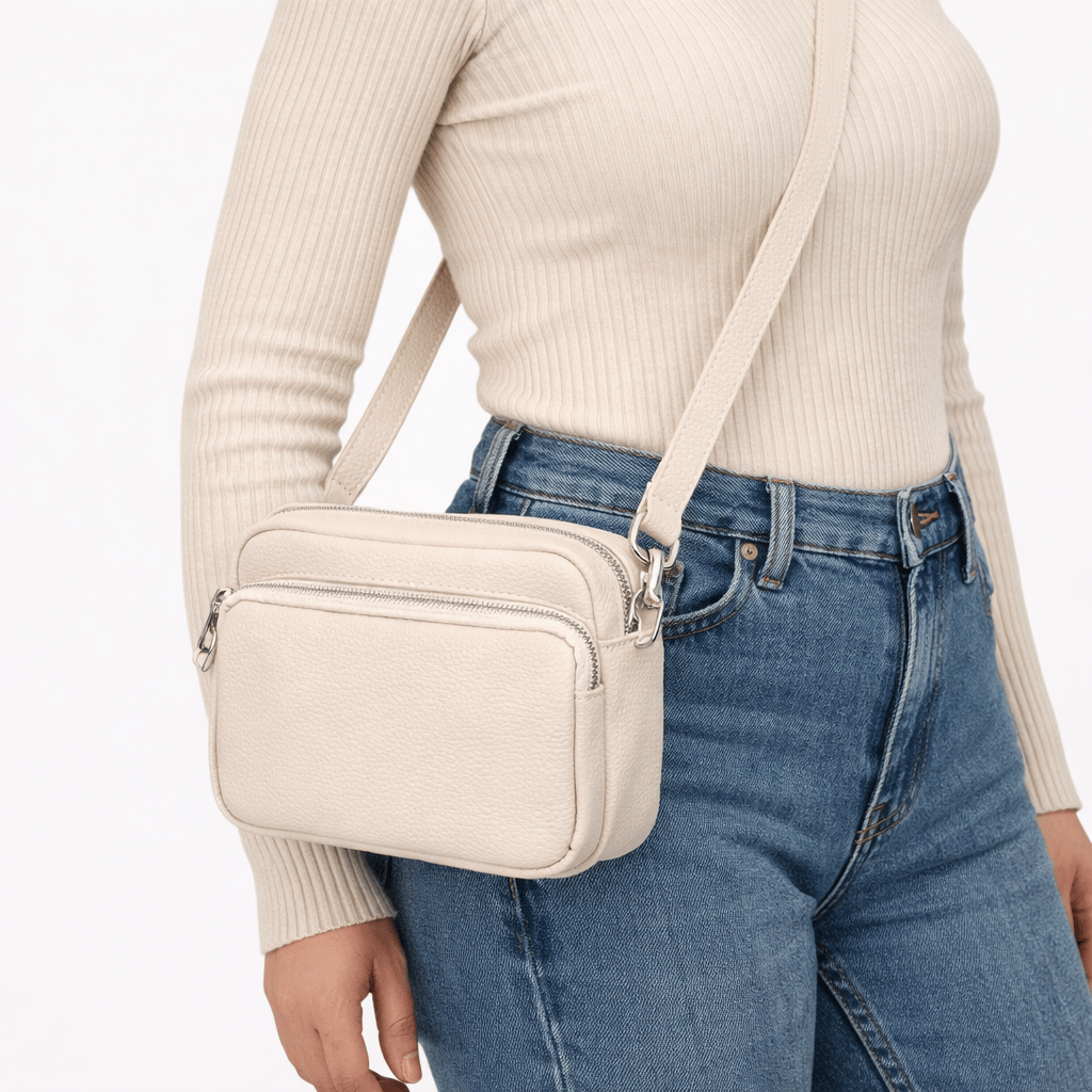 Sac à Main Cuir Beige - INES | La Maison du Sac