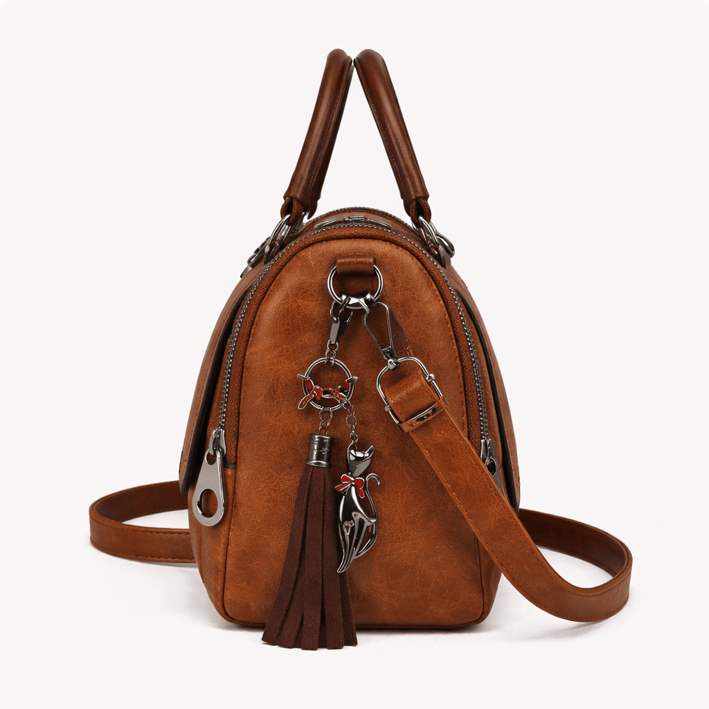 Sac à Main en Simili Cuir avec Pompon - ARLO | La Maison Du Sac