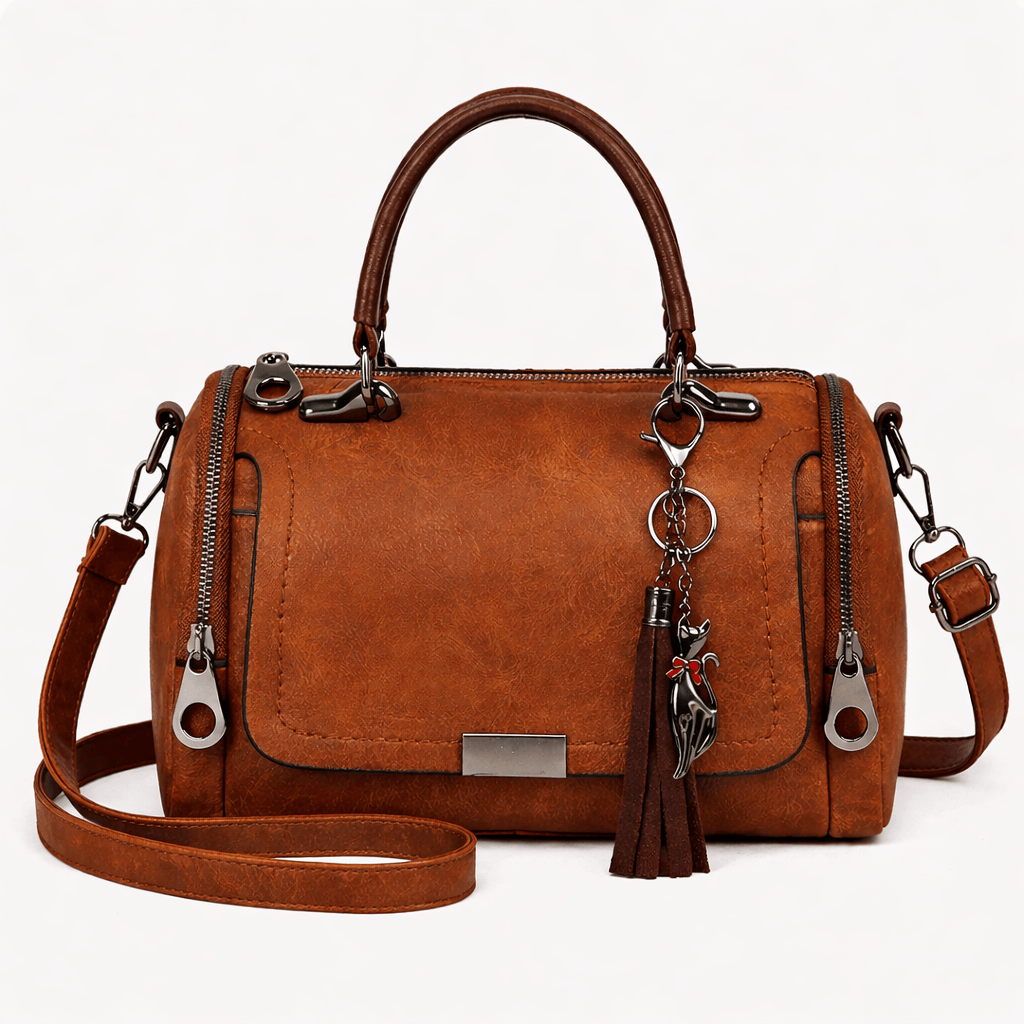 Sac à Main en Simili Cuir avec Pompon - ARLO | La Maison Du Sac