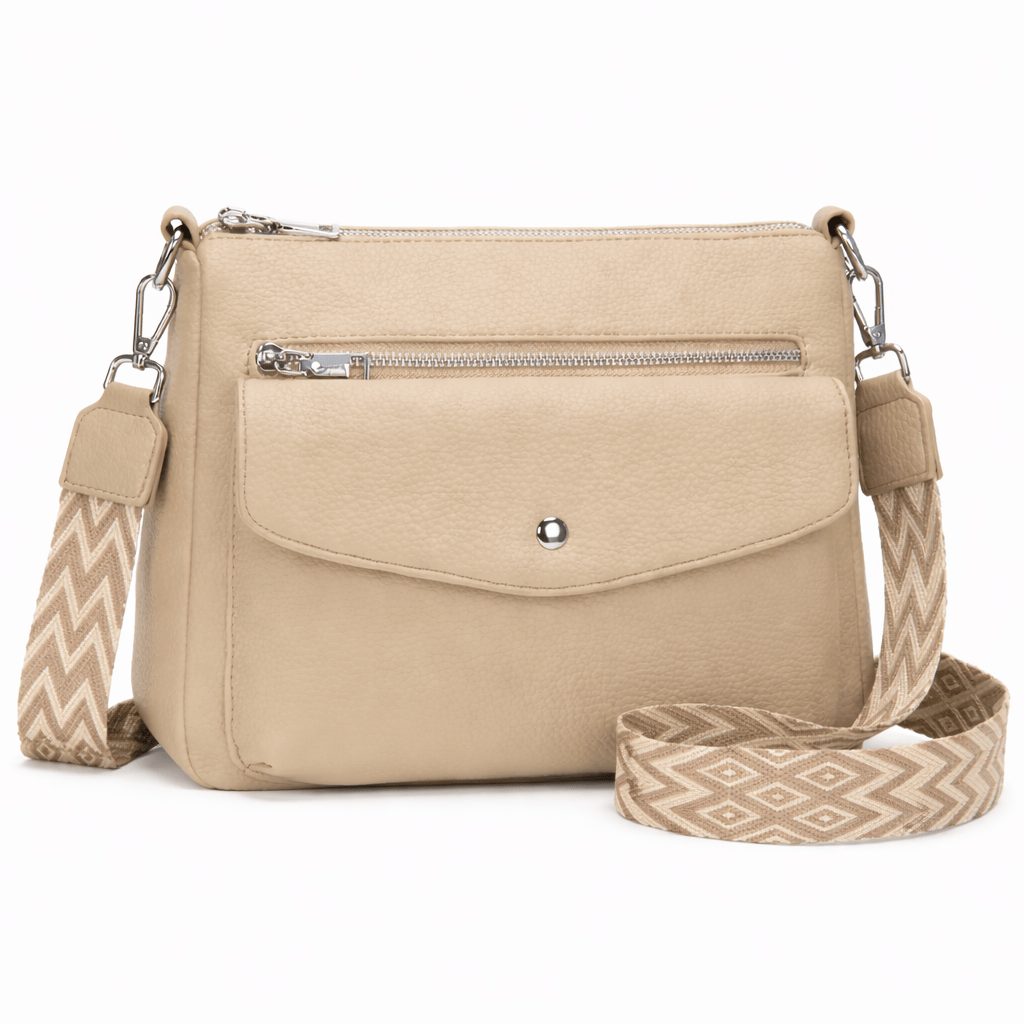 Sac Bandoulière Cuir Beige - GIANA | La Maison Du Sac