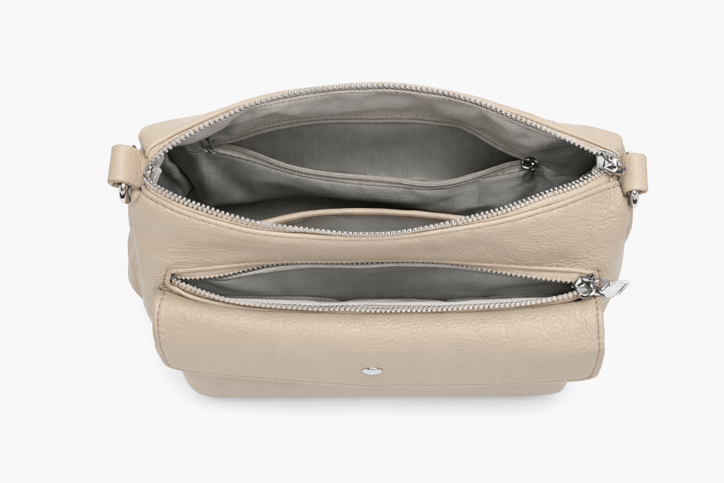 Sac Bandoulière Cuir Beige - GIANA | La Maison Du Sac