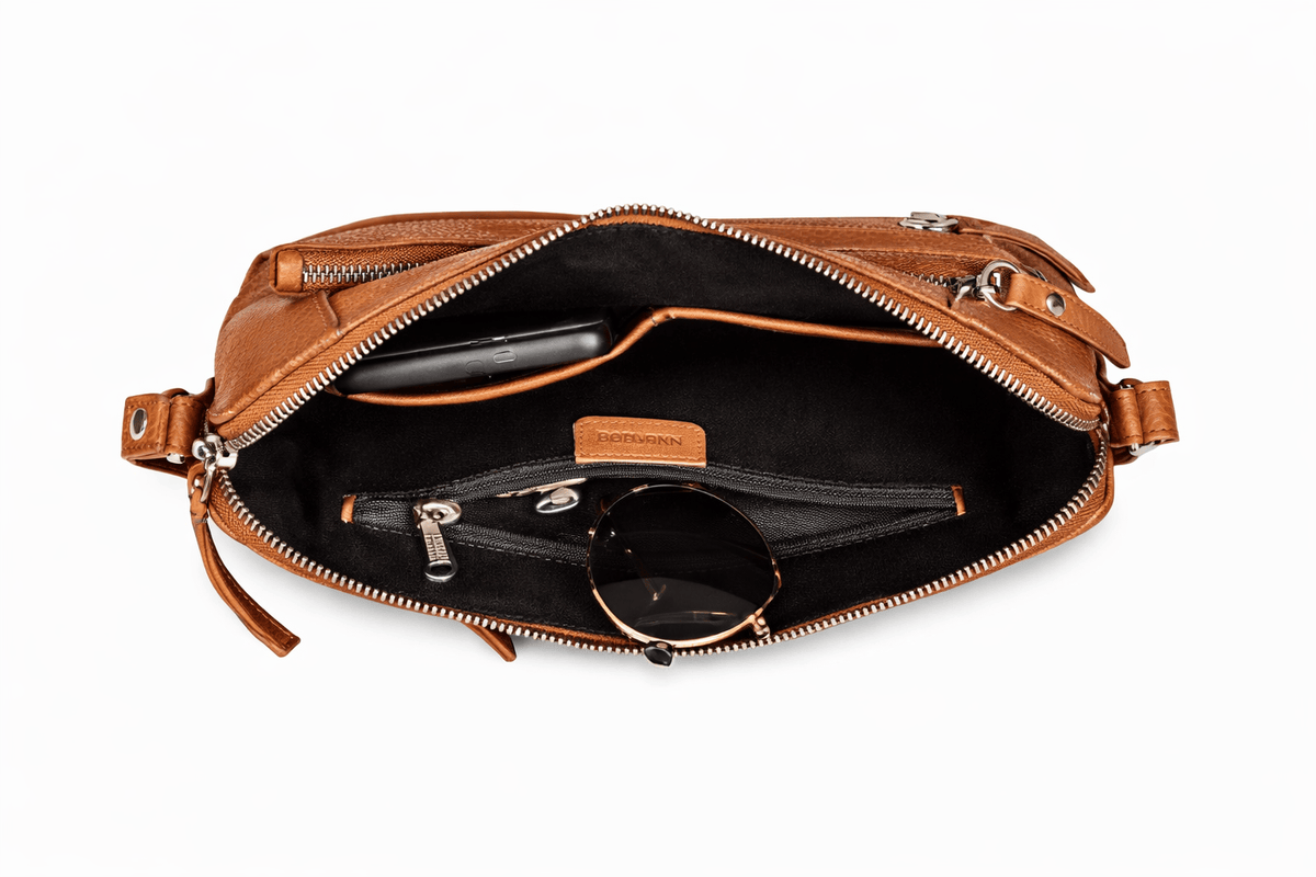 Sac Bandoulière Cuir Camel - ANYA | La Maison Du Sac