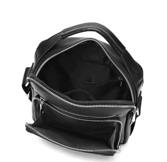 Sac Bandoulière Cuir Noir - HANA | La Maison Du Sac