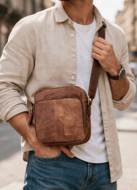 Sac Bandoulière Cuir Vintage - CLEO | La Maison Du Sac
